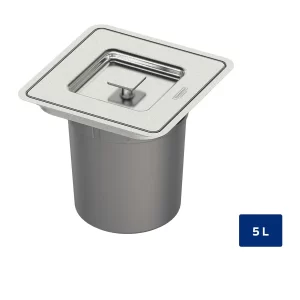 LIXEIRA INOX EMBUT CLEAN SQUARE 5L - TRAMONTINA